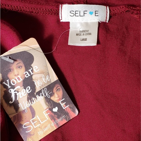 Self E by Self Esteem Cranberry Hooded Cardigan - Picture 4 of 6